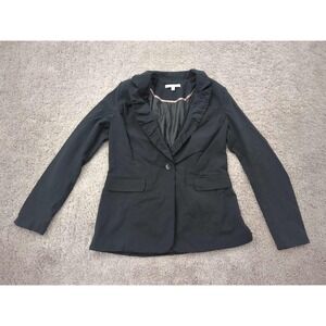 CAbi Charcoal Blazer with Ruffle Detail